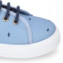 FANTASY COTTON canvas tennis shoes to dress for kids with shoelaces closure.