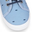 FANTASY COTTON canvas tennis shoes to dress for kids with shoelaces closure.