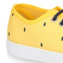 FANTASY COTTON canvas tennis shoes to dress for kids with shoelaces closure.