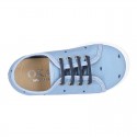 FANTASY COTTON canvas tennis shoes to dress for kids with shoelaces closure.