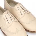 New NATURAL LINEN Laces up shoes for CEREMONY.