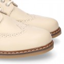 New NATURAL LINEN Laces up shoes for CEREMONY.