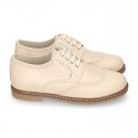 New NATURAL LINEN Laces up shoes for CEREMONY.