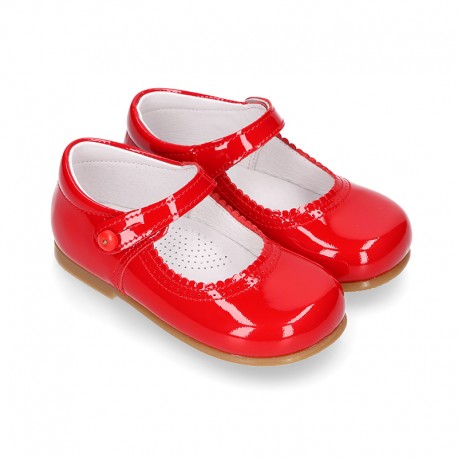 red patent leather mary janes