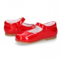 Halter little Mary Jane shoes in RED patent leather.