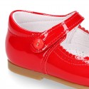 Halter little Mary Jane shoes in RED patent leather.