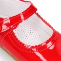 Halter little Mary Jane shoes in RED patent leather.