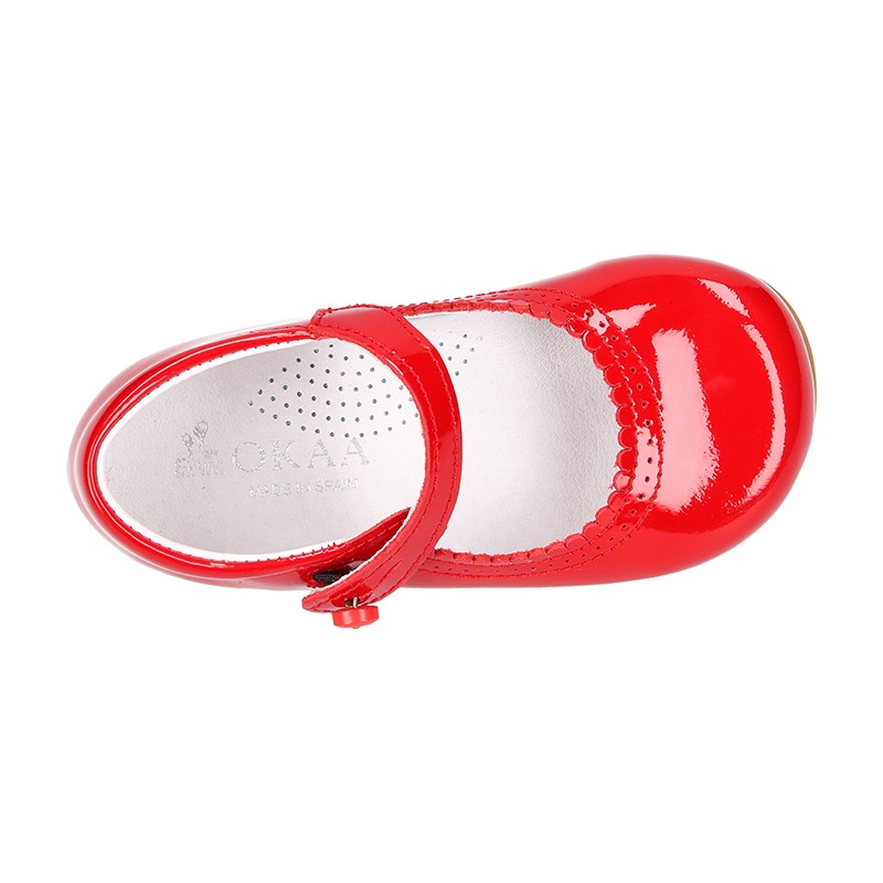 Halter little Mary shoes in RED patent leather.