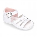 Washable leather sandal shoes with butterfly detail and FLEXIBLE soles.