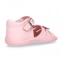 Washable leather sandal shoes with butterfly detail and FLEXIBLE soles.