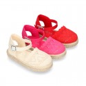 Little Girl Canvas espadrille shoes with color LACES design.