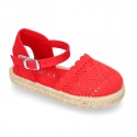 Little Girl Canvas espadrille shoes with color LACES design.