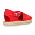 Little Girl Canvas espadrille shoes with color LACES design.