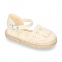 Little Girl Canvas espadrille shoes with color LACES design.