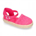 Little Girl Canvas espadrille shoes with color LACES design.