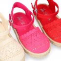 Little Girl Canvas espadrille shoes with color LACES design.