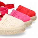 Little Girl Canvas espadrille shoes with color LACES design.