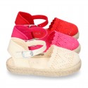 Little Girl Canvas espadrille shoes with color LACES design.