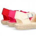 Little Girl Canvas espadrille shoes with color LACES design.