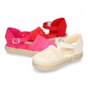 Little Girl Canvas espadrille shoes with color LACES design.