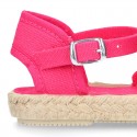 Little Girl Canvas espadrille shoes with color LACES design.