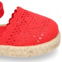 Little Girl Canvas espadrille shoes with color LACES design.