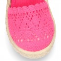 Little Girl Canvas espadrille shoes with color LACES design.