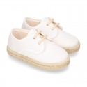 Kids Cotton canvas LACES UP shoes Espadrille style design.