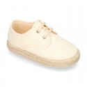 Kids Cotton canvas LACES UP shoes Espadrille style design.