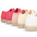 Kids Cotton canvas LACES UP shoes Espadrille style design.