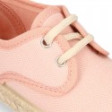 Kids Cotton canvas LACES UP shoes Espadrille style design.