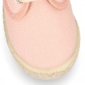 Kids Cotton canvas LACES UP shoes Espadrille style design.