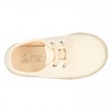 Kids Cotton canvas LACES UP shoes Espadrille style design.