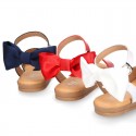 Patent Leather Sandal shoes with back big BOW design for toddler girls.