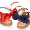 Patent Leather Sandal shoes with back big BOW design for toddler girls.