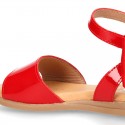 Patent Leather Sandal shoes with back big BOW design for toddler girls.