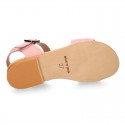 Basic girl Suede Leather Sandal shoes with buckle fastening.