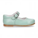 Girl Halter little Mary Jane shoes with buckle fastening in seasonal nappa leather.