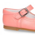 Girl Halter little Mary Jane shoes with buckle fastening in seasonal nappa leather.