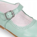 Girl Halter little Mary Jane shoes with buckle fastening in seasonal nappa leather.