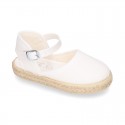 Girl Cotton canvas Espadrille shoes with buckle fastening.