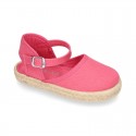 Girl Cotton canvas Espadrille shoes with buckle fastening.