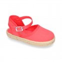 Girl Cotton canvas Espadrille shoes with buckle fastening.