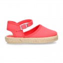 Girl Cotton canvas Espadrille shoes with buckle fastening.