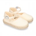 Girl Cotton canvas Espadrille shoes with buckle fastening.