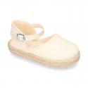 Girl Cotton canvas Espadrille shoes with buckle fastening.