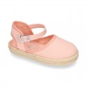 Girl Cotton canvas Espadrille shoes with buckle fastening.
