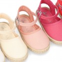 Girl Cotton canvas Espadrille shoes with buckle fastening.