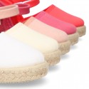 Girl Cotton canvas Espadrille shoes with buckle fastening.