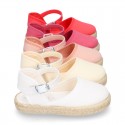 Girl Cotton canvas Espadrille shoes with buckle fastening.